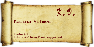 Kalina Vilmos névjegykártya