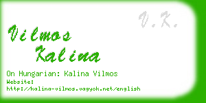 vilmos kalina business card